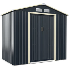 Outdoor Storage Shed with 4 Vents and Double Sliding Door-213x127cm Storage Shed