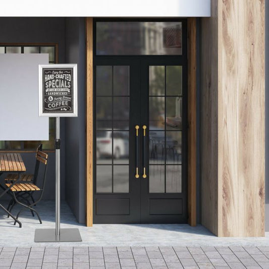 8.5" x 11" Aluminum Adjustable Pedestal Poster Stand Holder-Silver