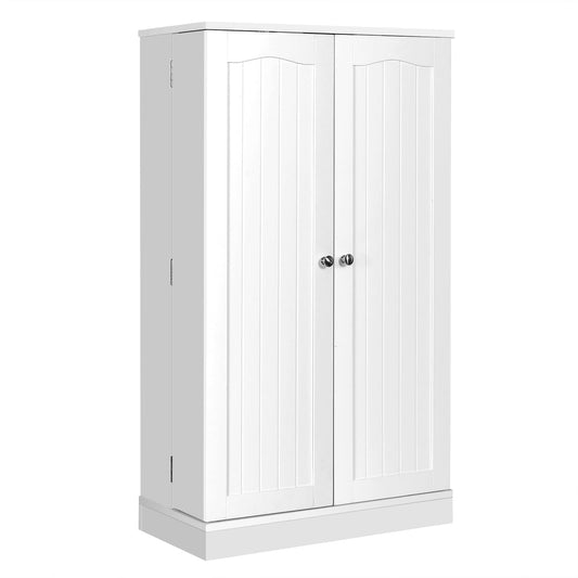 2-Door Pantry Cabinet with 6 Adjustable Shelves-White