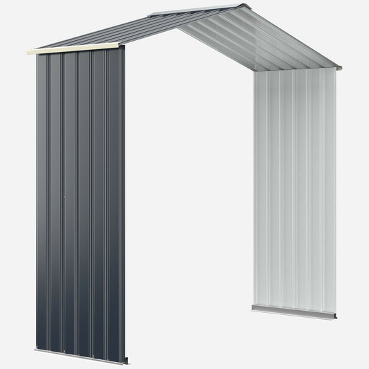 Outdoor Storage Shed with 4 Vents and Double Sliding Door-213cm Storage Shed Extension