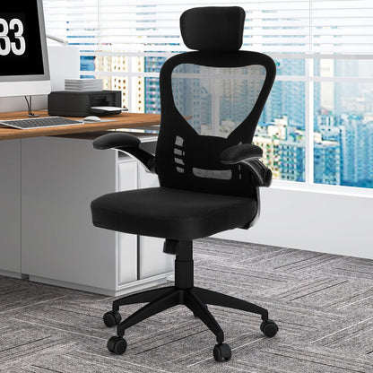 Ergonomic Mesh Office Chair with Adjustable Height-Black