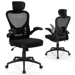 Ergonomic Mesh Office Chair with Adjustable Height-Black