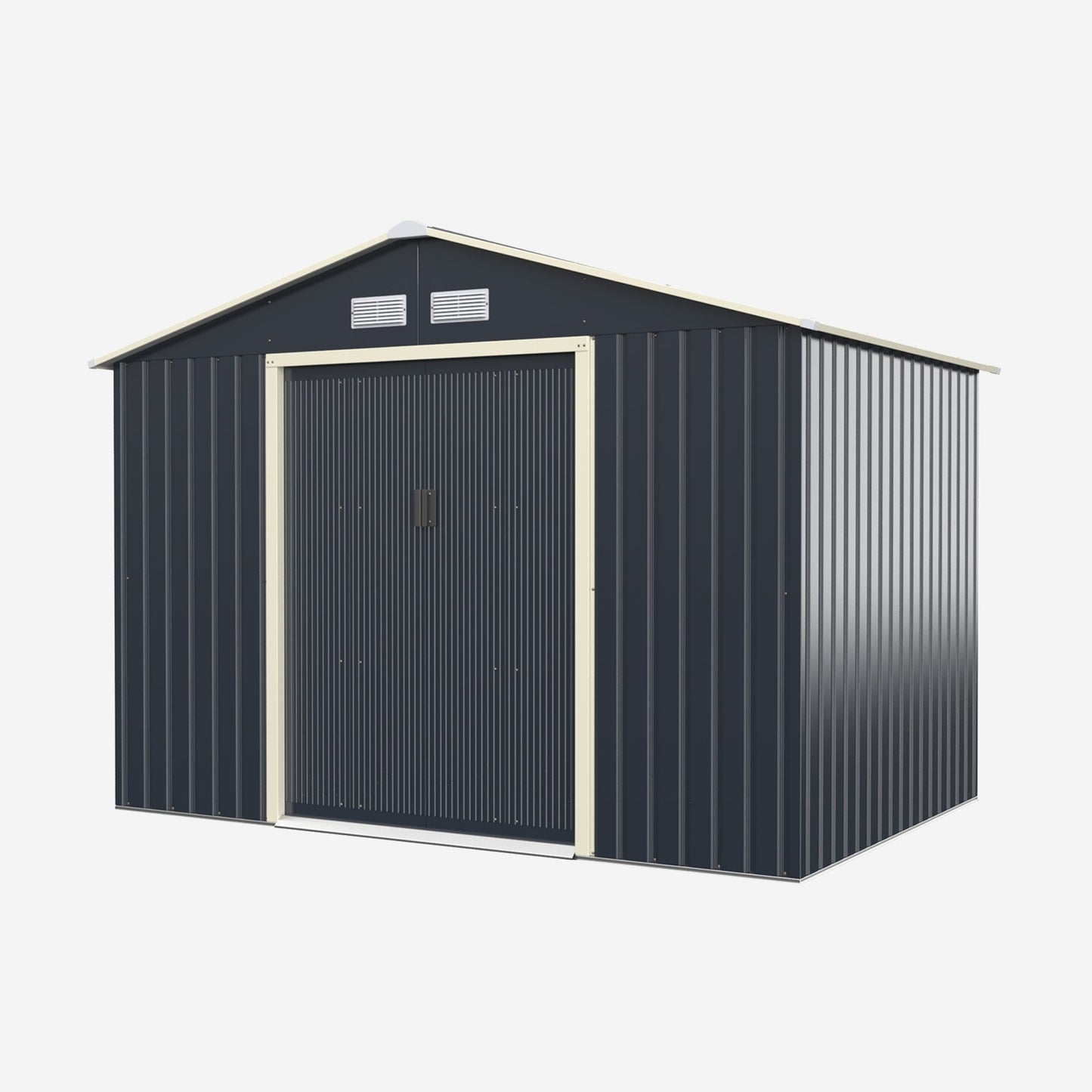 Outdoor Storage Shed with 4 Vents and Double Sliding Door-277x181cm Storage Shed