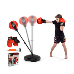 Kids Adjustable Stand Punching Bag Toy Set with Boxing Glove