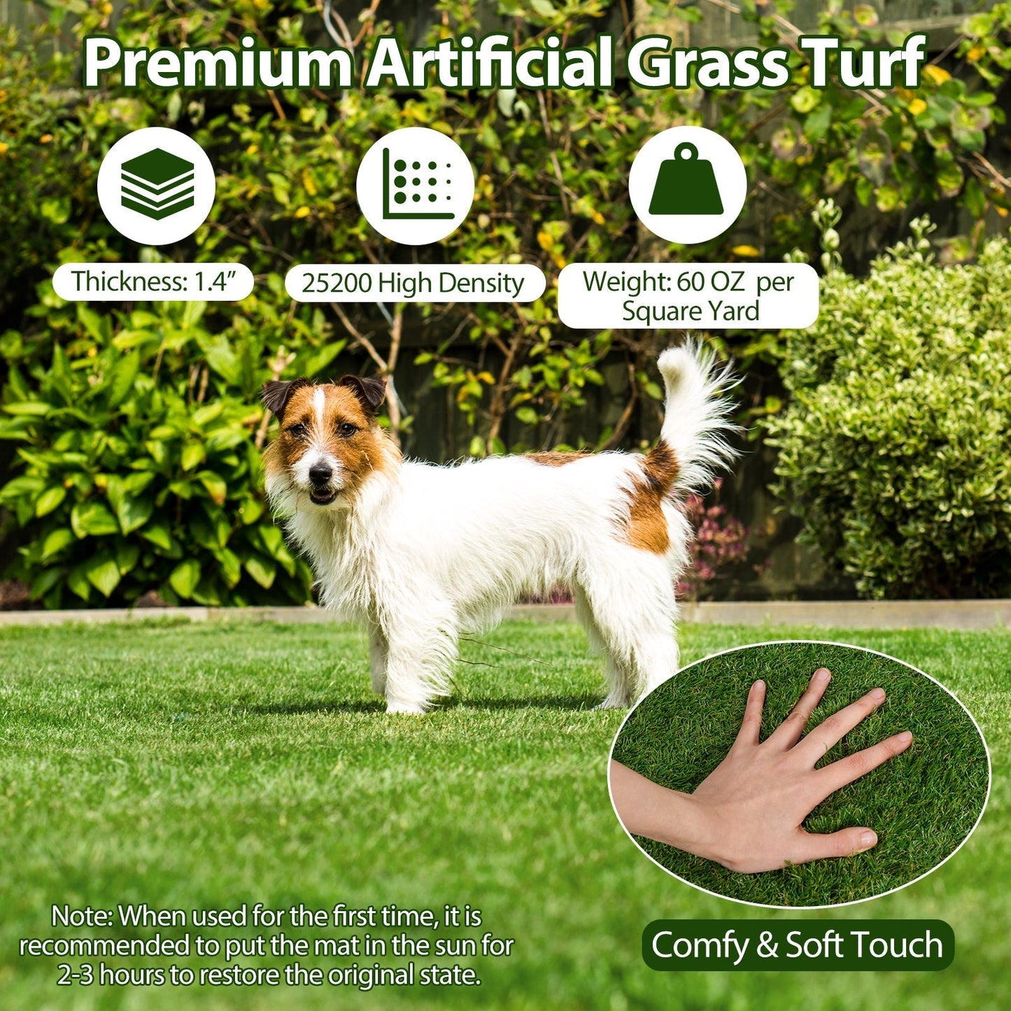 Indoor Outdoor Synthetic Turf Mat with Drainage Holes-S