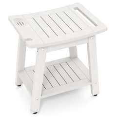 HIPS Shower Bench Seat with Handle Shower Head-White
