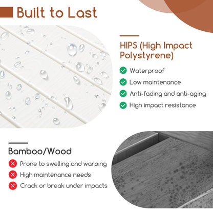 HIPS Shower Bench Seat with Handle Shower Head-White