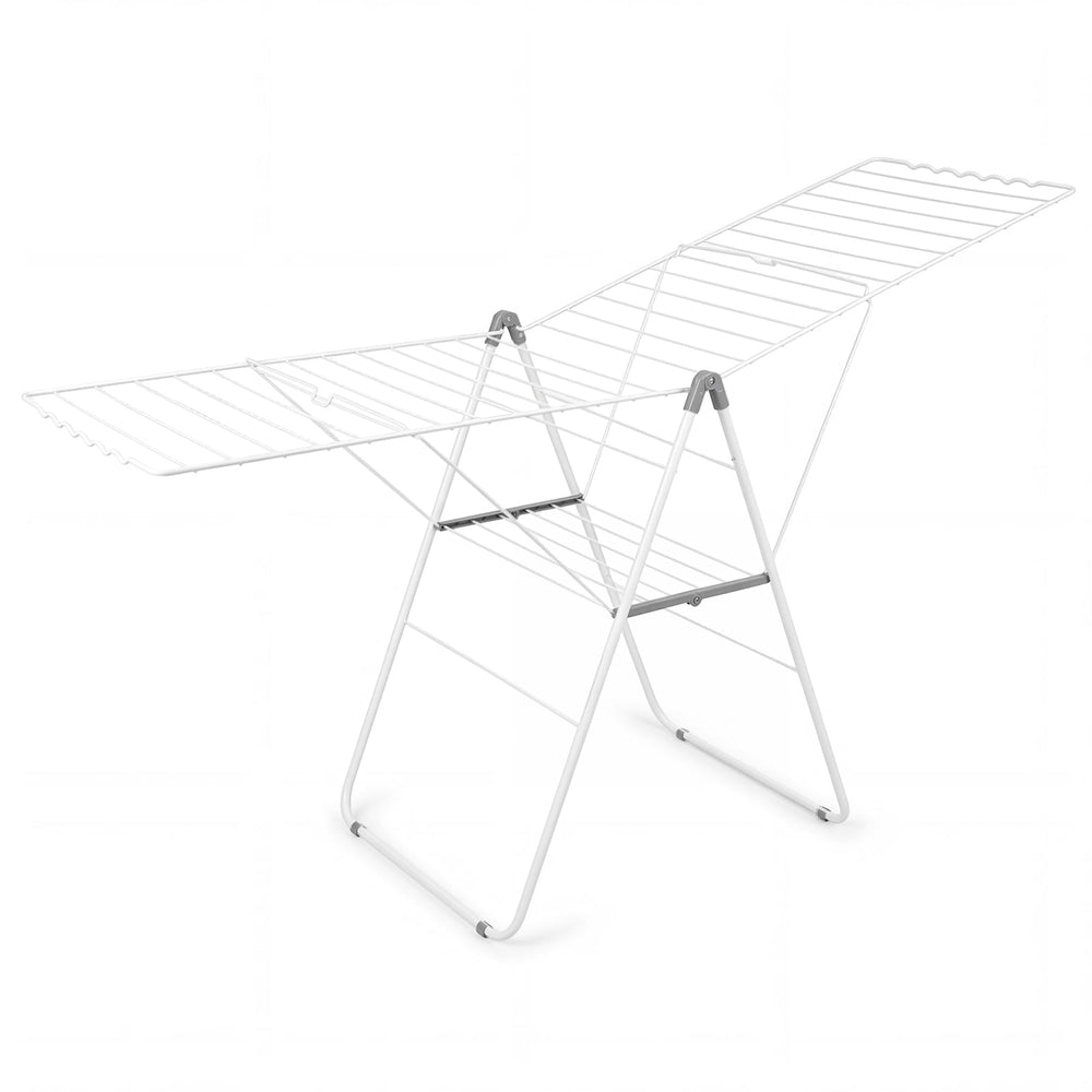 178 cm Clothes Drying Rack with 11-Level Adjustable Height Heavy-duty Metal Laundry Rack-White