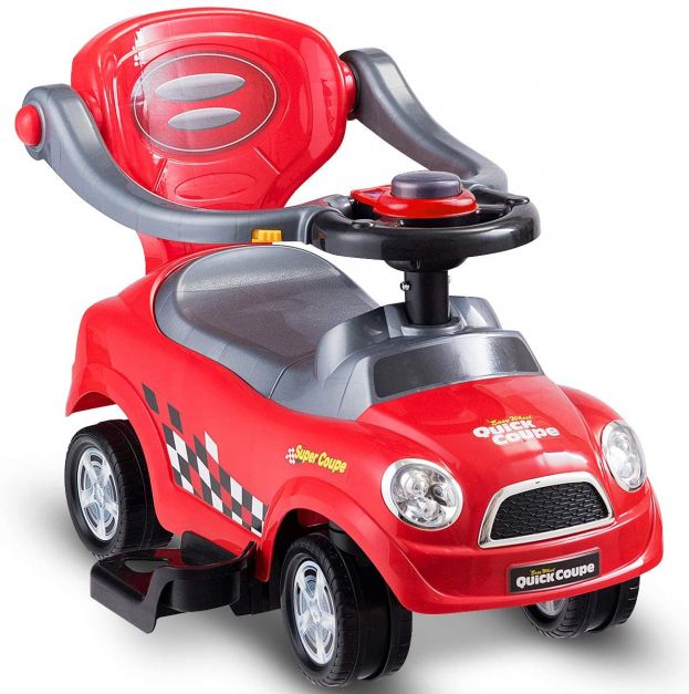 Kids 3 in 1 Ride on Car with Push Handle-Red