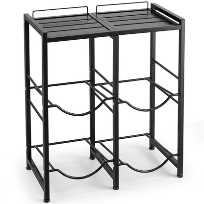 18.9 L Water Jug Holder for 4 Bottles Heavy-duty Water Jug Rack with Top Shelf-Black