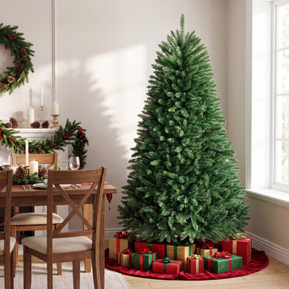 180 cm Unlit Artificial Christmas Tree with Easy-Assembly Hinges and Foldable Metal Stand for Holiday Party Decoration