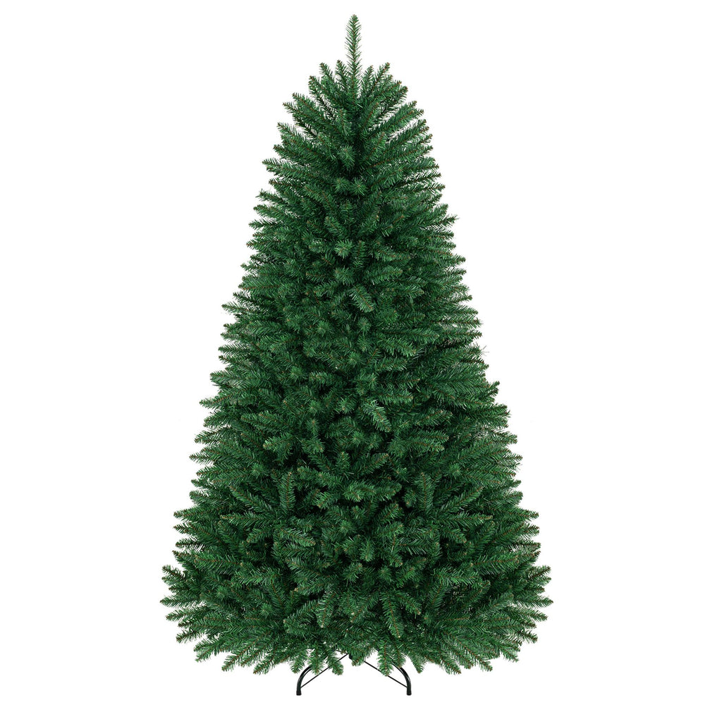 180 cm Unlit Artificial Christmas Tree with Easy-Assembly Hinges and Foldable Metal Stand for Holiday Party Decoration