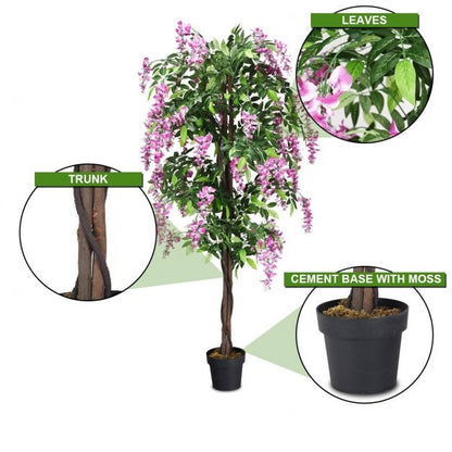 180CM Ficus Artificial Tree for Living Room Office Decor Set of 2