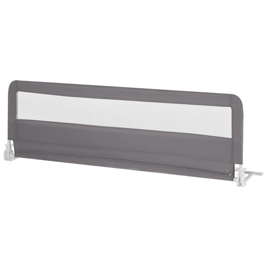 180CM Foldable Baby Bed Rail Guard with Removable Cover and Safety Strap-Grey
