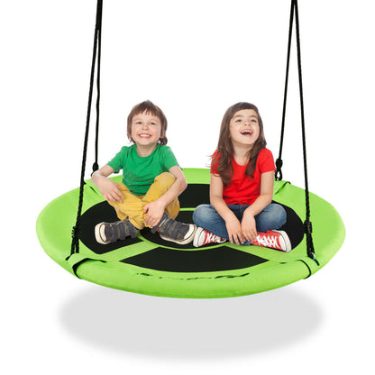 100cm Children Flying Saucer Tree Swing with Adjustable Rope-Green