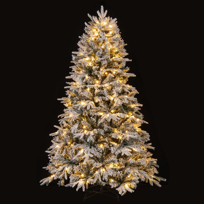 180 cm Artificial Christmas Tree Pre-lit Hinged Xmas Tree with 270 Warm White LED Lights-1.8M