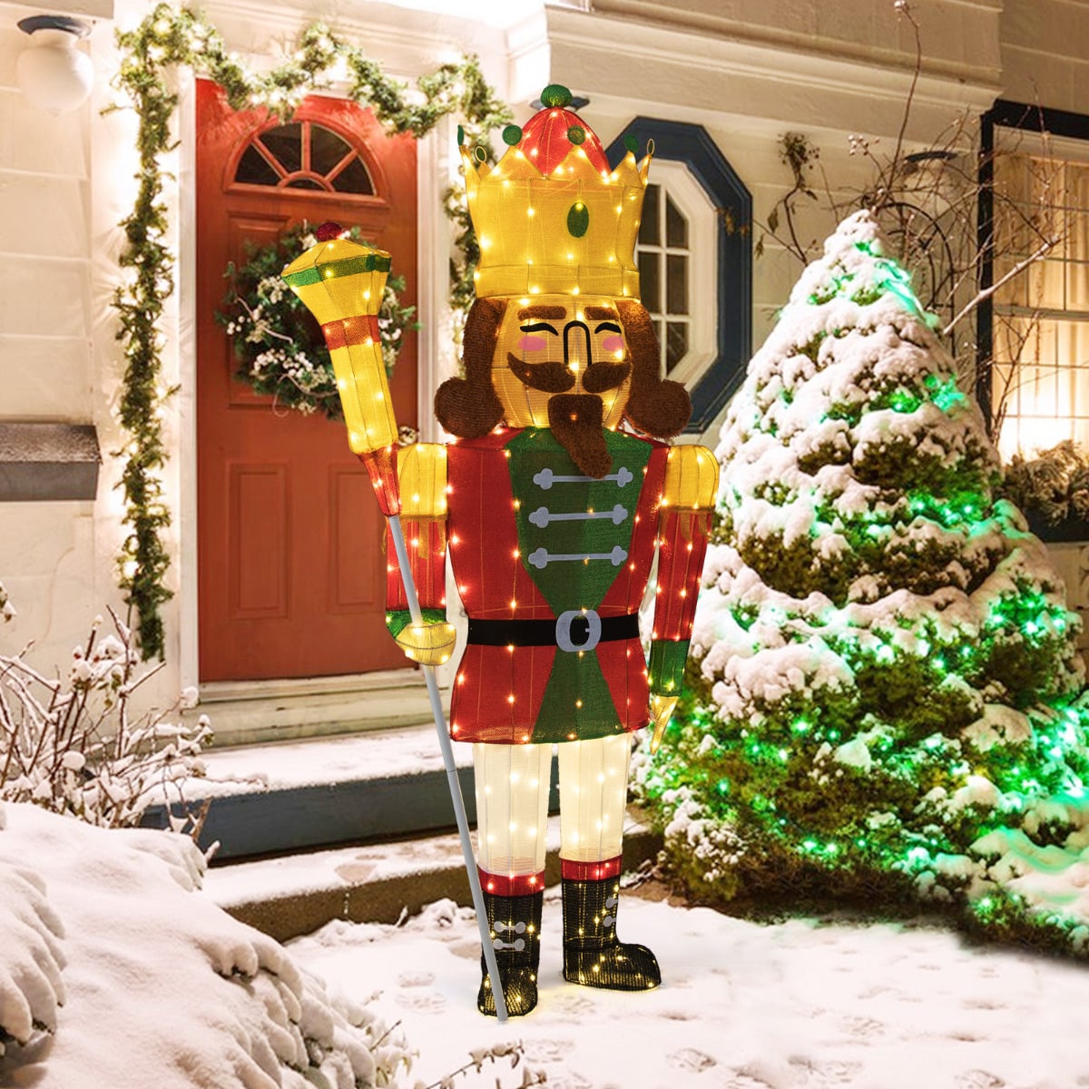 180 cm Lighted Nutcracker Pre-Lit Nutcracker with 236 LED Lights