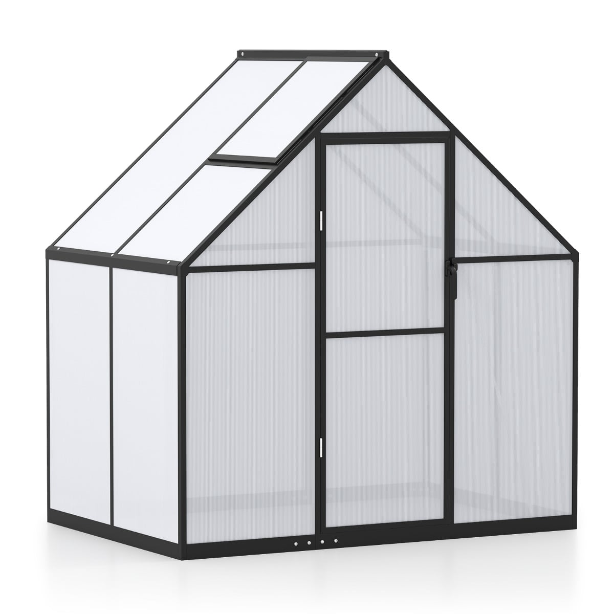 180 x 123 CM Polycarbonate Greenhouse Large Walk-in Aluminum Sunroom-Transparent