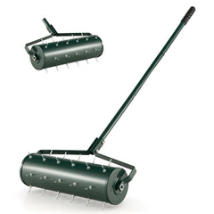 18/21 Inch Manual Lawn Aerator with Detachable Handle and Tine Spikes-21 inches