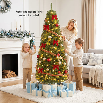 183/152 cm Pre-lit Christmas Tree with 743/300 Branch Tips and 250/150 Warm White LED Light-M