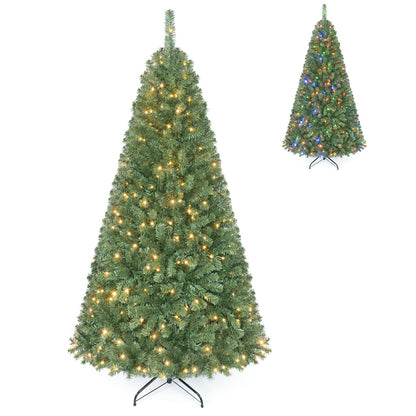 183 cm Artificial Christmas Tree with Branch Tips and LED Lights for Indoor