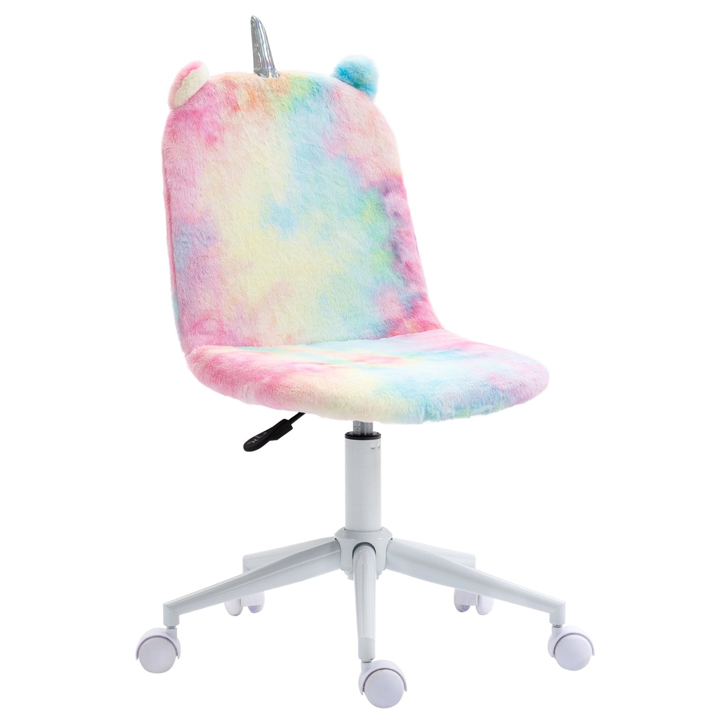 Vinsetto Fluffy Unicorn Office Chair with Swivel Wheel, Cute Desk Chair, Rainbow