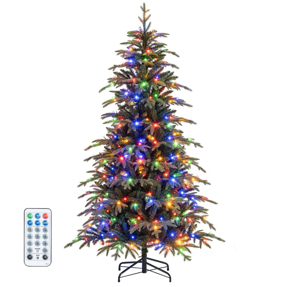 185 CM Artificial Christmas Tree Pre-lit Xmas Tree with 1628 Branch Tips-S
