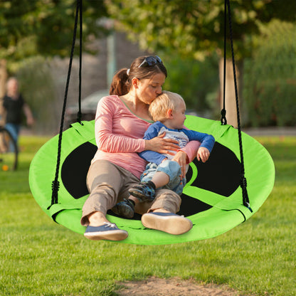 100cm Children Flying Saucer Tree Swing with Adjustable Rope-Green