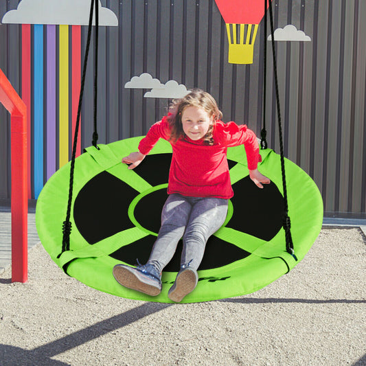 100cm Children Flying Saucer Tree Swing with Adjustable Rope-Green