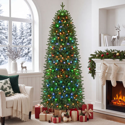 190 CM Prelit Pencil Christmas Tree with 719 Branch Tips and 220 Lights-M