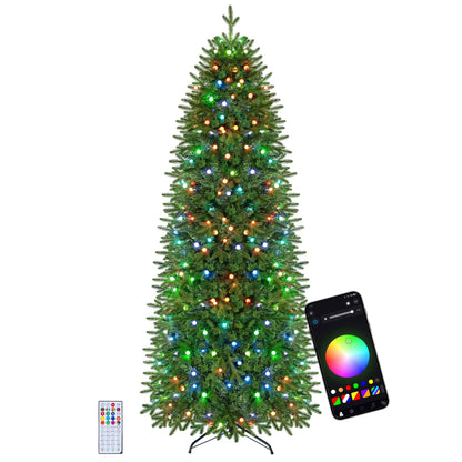 190 CM Prelit Pencil Christmas Tree with 719 Branch Tips and 220 Lights-M