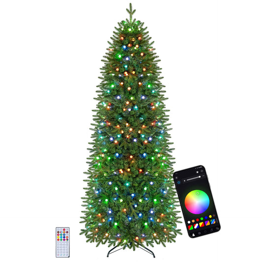 190 CM Prelit Pencil Christmas Tree with 719 Branch Tips and 220 Lights-M