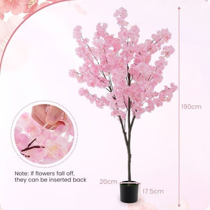 190cm Tall Artificial Cherry Blossom Tree Set of 2