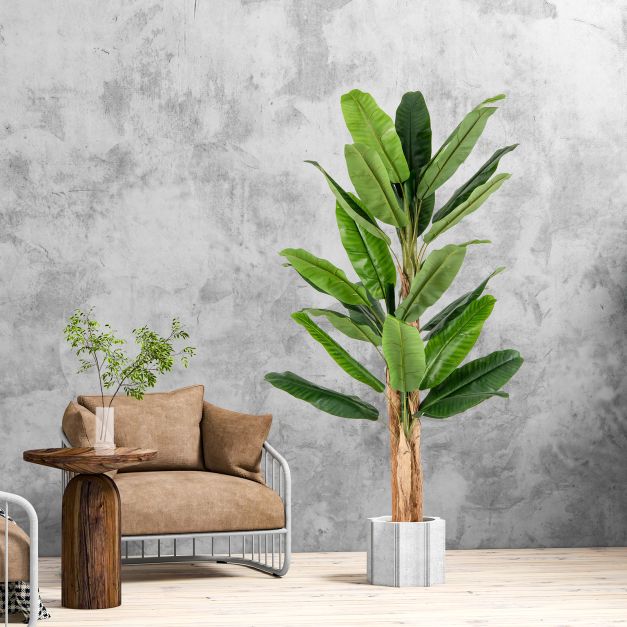 195cm Tall Artificial Banana Tree with 27 Large Leaves 2 Pack