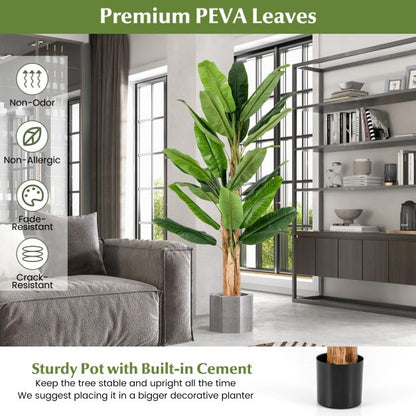 195cm Tall Artificial Banana Tree with 27 Large Leaves 2 Pack