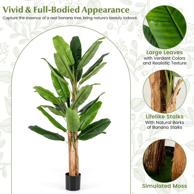 195cm Tall Artificial Banana Tree with 27 Large Leaves 2 Pack