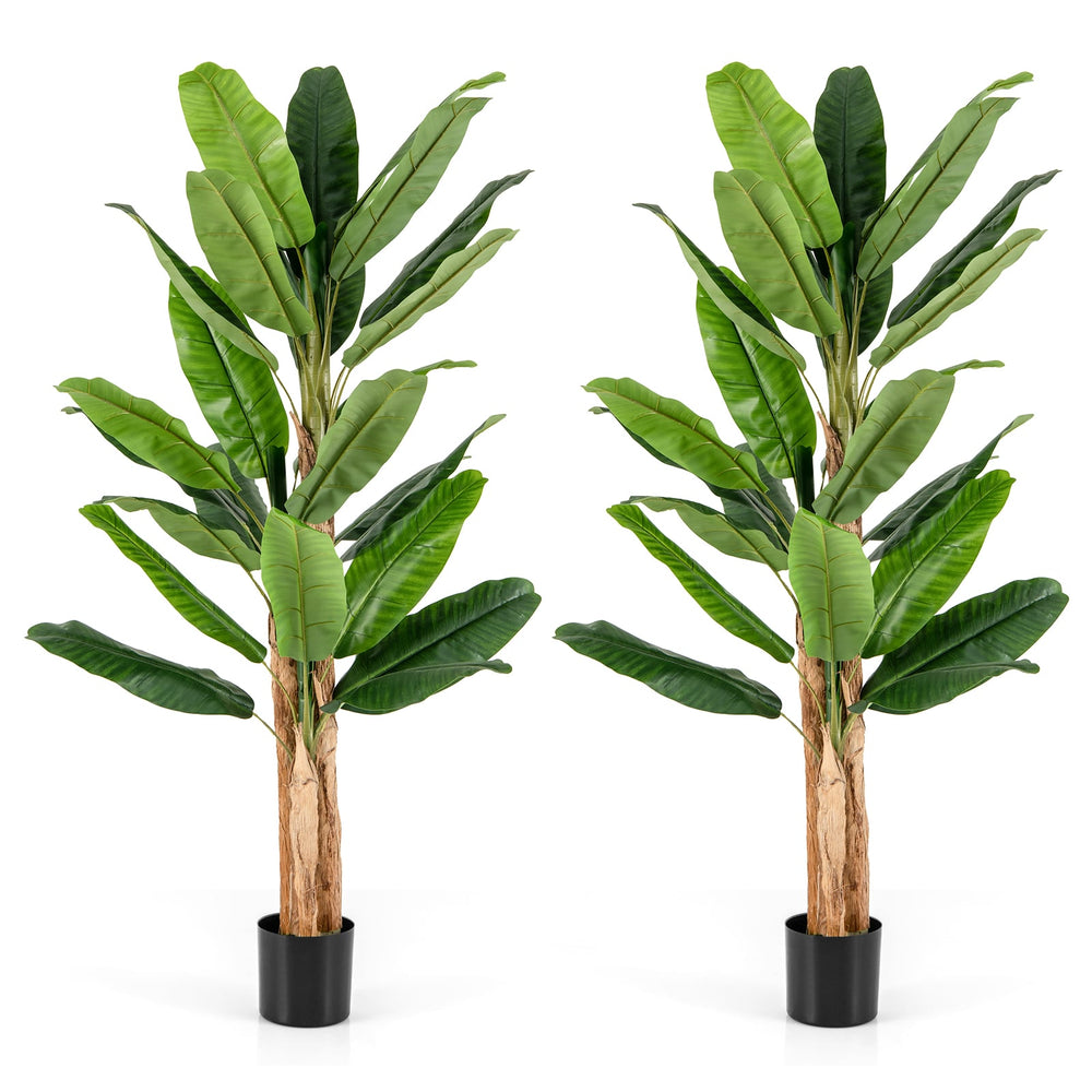 195cm Tall Artificial Banana Tree with 27 Large Leaves 2 Pack