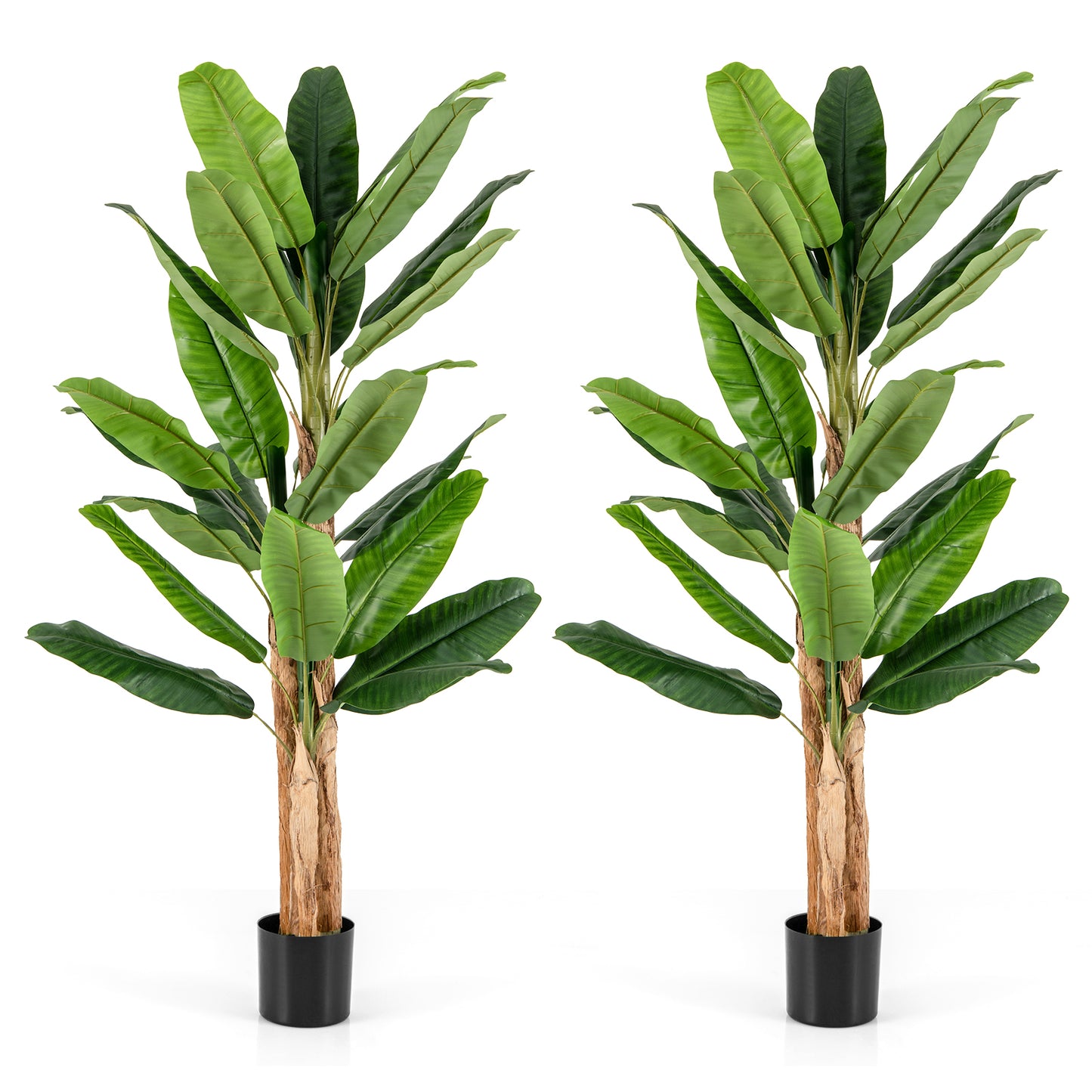 195cm Tall Artificial Banana Tree with 27 Large Leaves 2 Pack