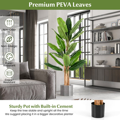 195cm Tall Artificial Banana Tree with 27 Large Leaves