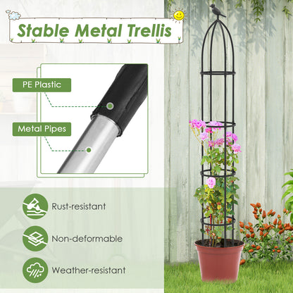 2-Pack 197 cm Garden Trellis for Climbing Plants-Black