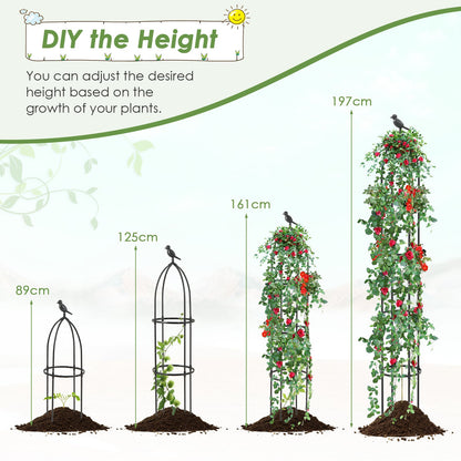 2-Pack 197 cm Garden Trellis for Climbing Plants-Black