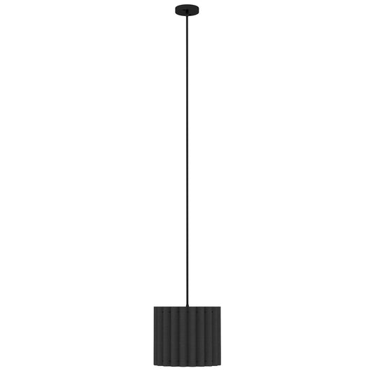HOMCOM Linen Pendant Light, Bedside Ceiling Lamps with E27 Bulb, Modern Hanging Lights for Living Room, Bedroom, Kitchen, Hallway, Black