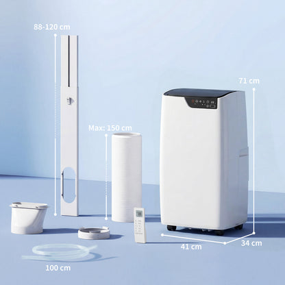 HOMCOM Portable Air Conditioner 14000 BTU, 4-in-1 AC Unit with Cool, Dehumidifier, Fan, Sleep Mode, WiFi Voice Remote Control
