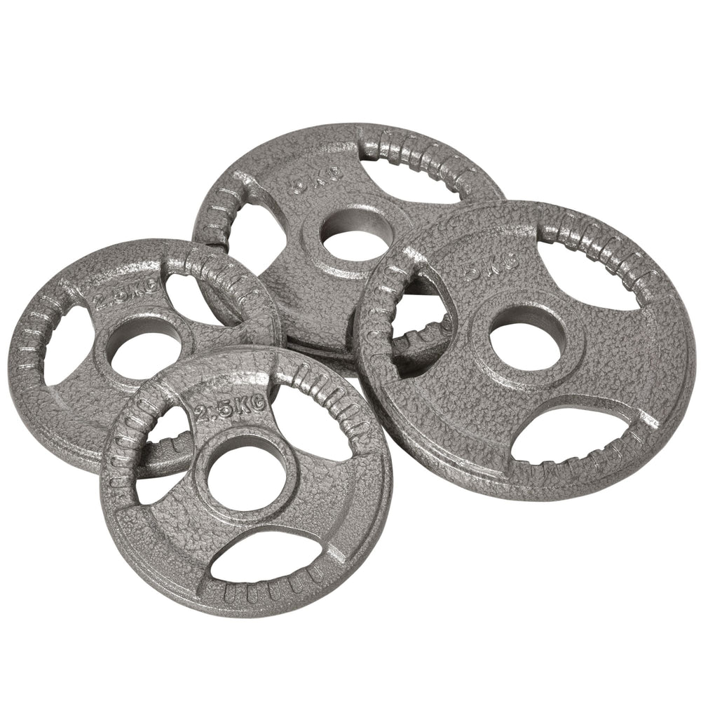 HOMCOM Set of 4 Weight Plate for 2 inch/5cm hole Dumbbell Handle Bar 15kg Dumbbell Plates Barbell Weight 2 x 5kg, 2 x 2.5kg
