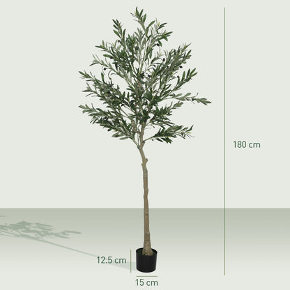 HOMCOM Silk Leaf Artificial Olive Trees