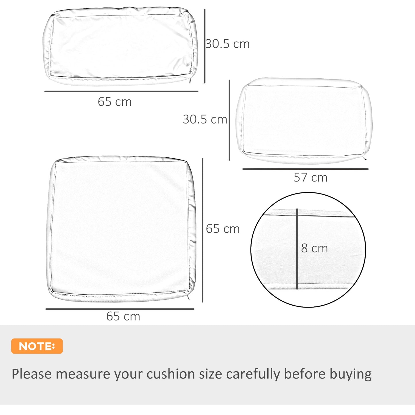 Outsunny 14 Pcs Outdoor Cushion Set - Beige