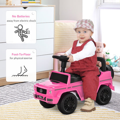 HOMCOM 3 in 1 Kids Ride On Car G350 Licensed Foot To Floor Slider Toddler Push Along NO POWER Pink 12-36 months