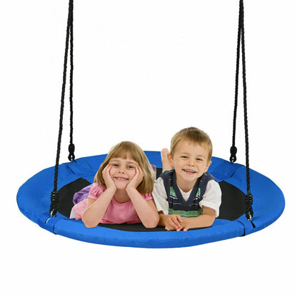 100cm Children Flying Saucer Tree Swing with Adjustable Rope-Blue