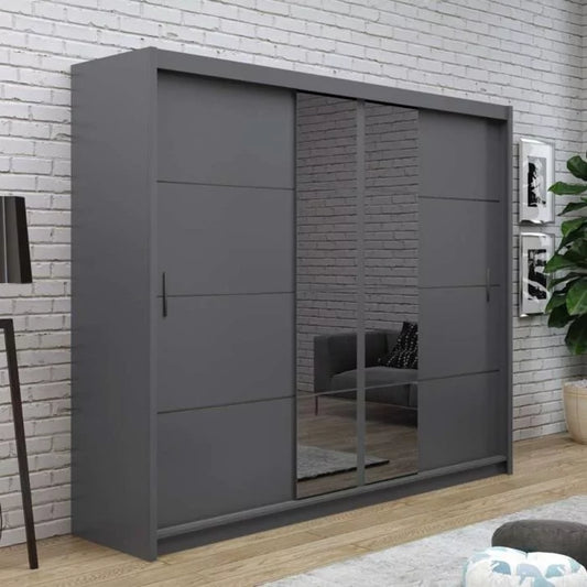 Charnwood Sliding Door Wardrobe Graphite with Glass - 250cm