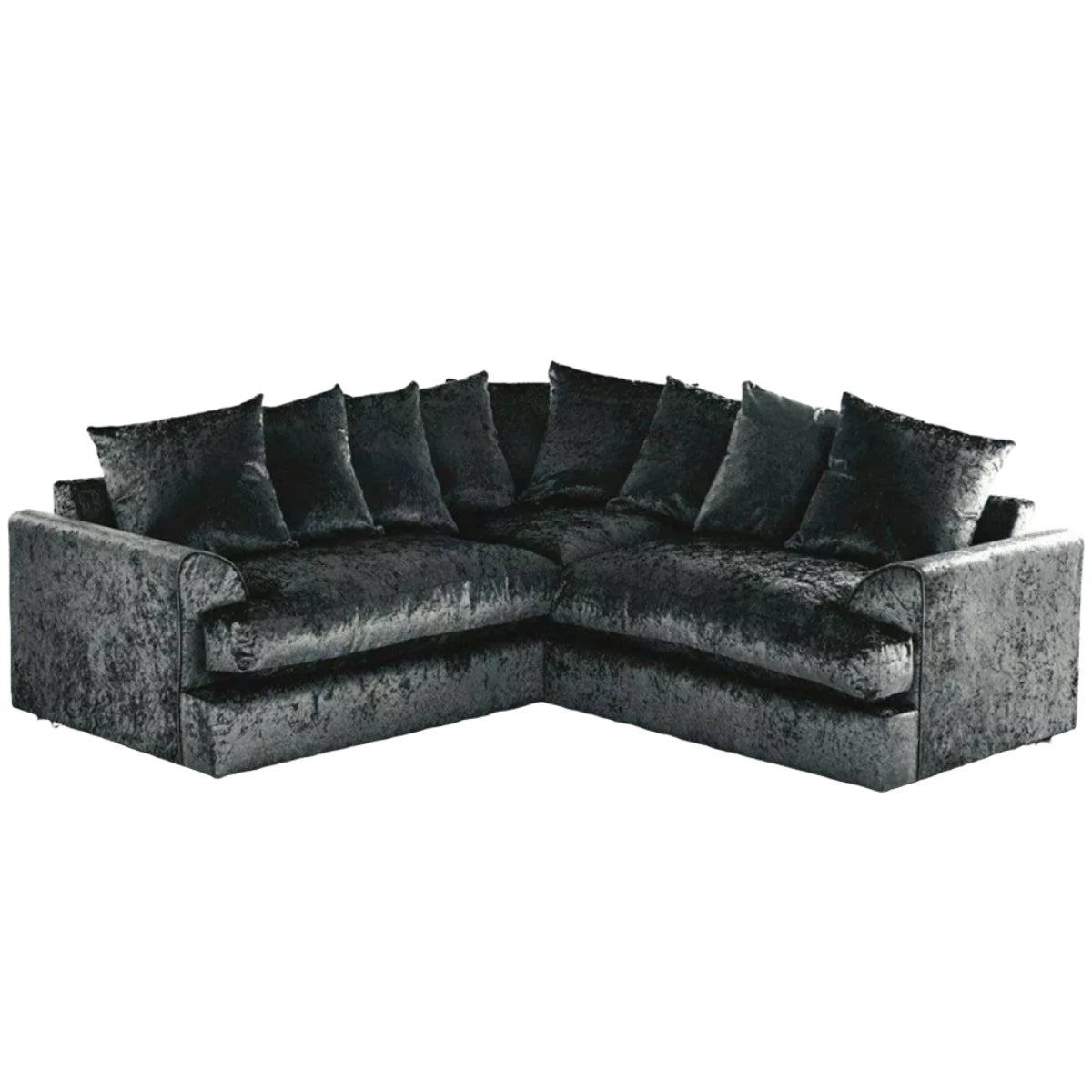 Classic Design Crushed Velvet 3+2 Sofas - Silver or Black